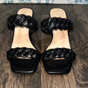 Elegant Black Braided Sandals